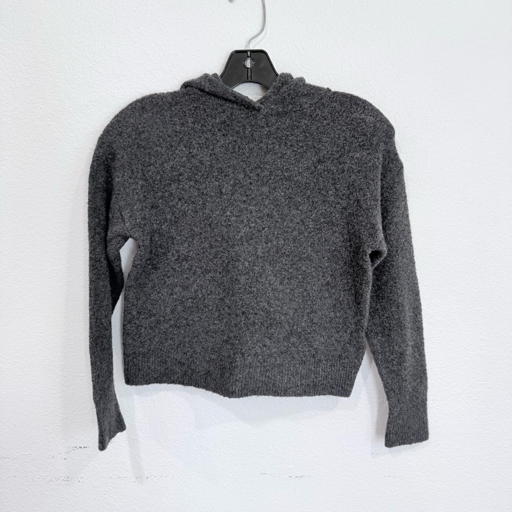 ZARA Girls Dark Grey Fuzzy Hoodie Size 9-10